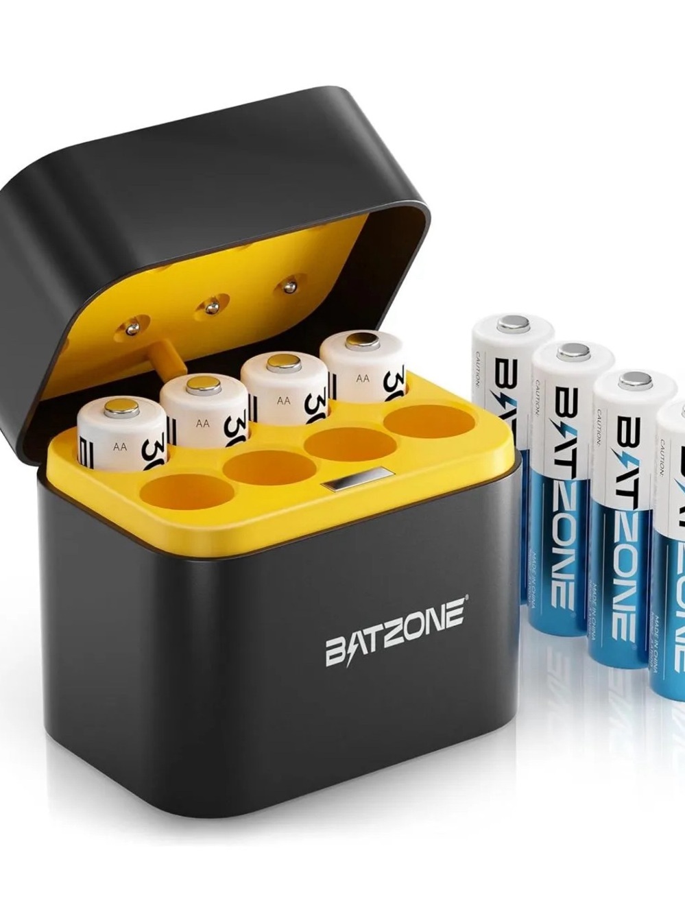 Rechargeable AA Batteries Lithium 8 Pack with Fast Charger Constant Output Doubl